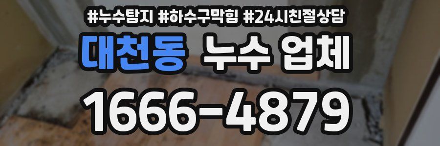 대천동 누수 업체