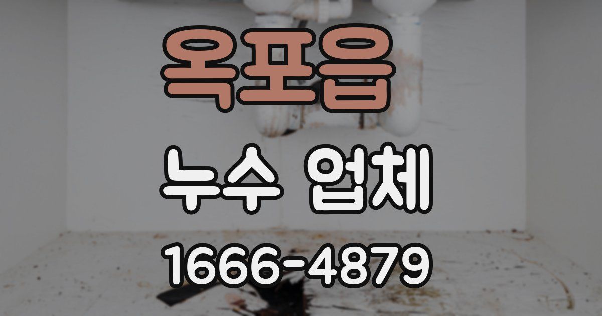 옥포읍 누수 업체