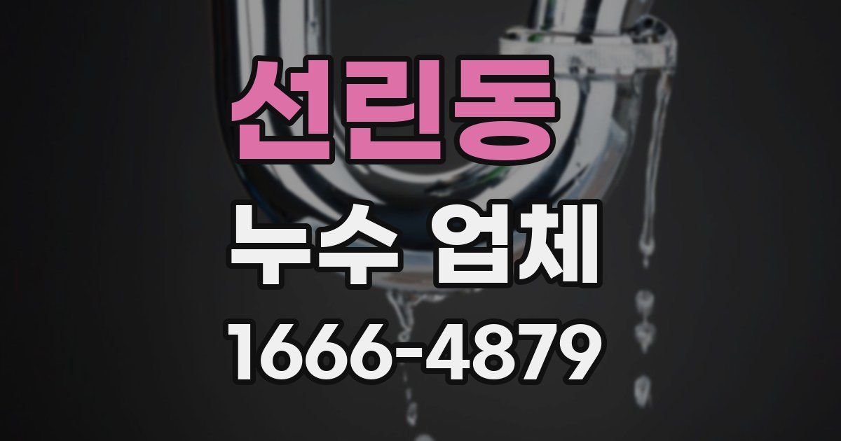 선린동 누수 업체