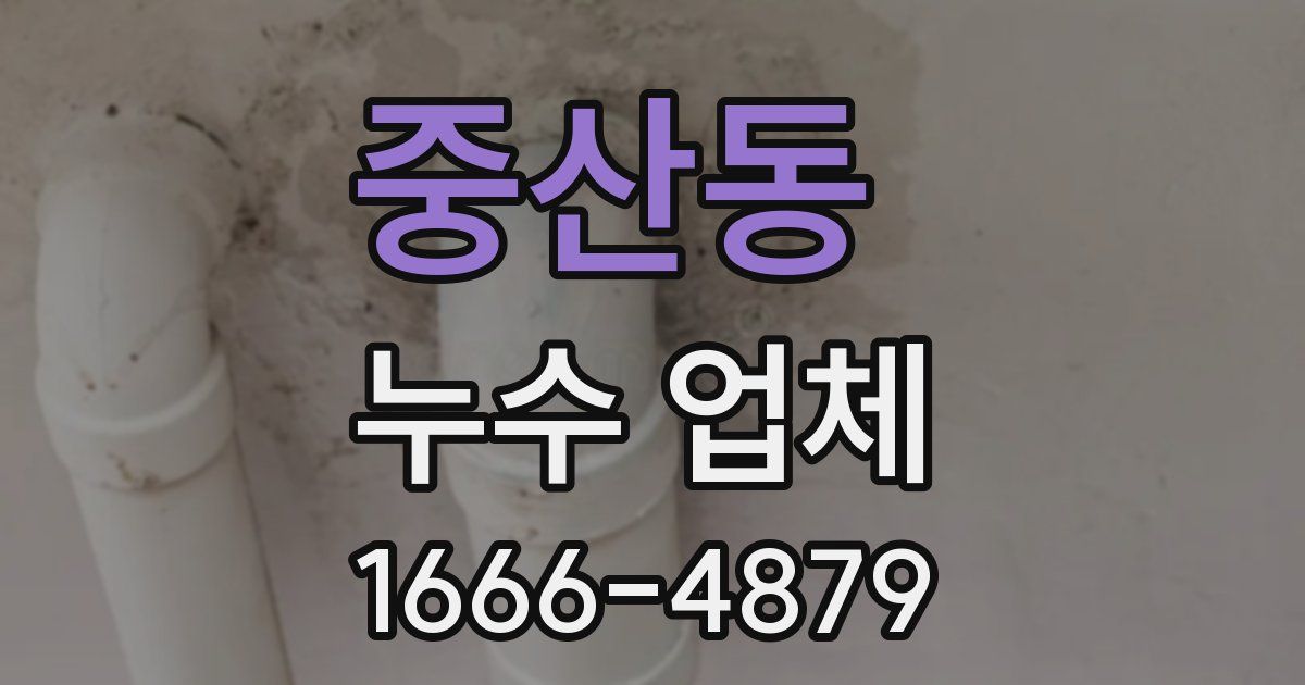 중산동 누수 업체