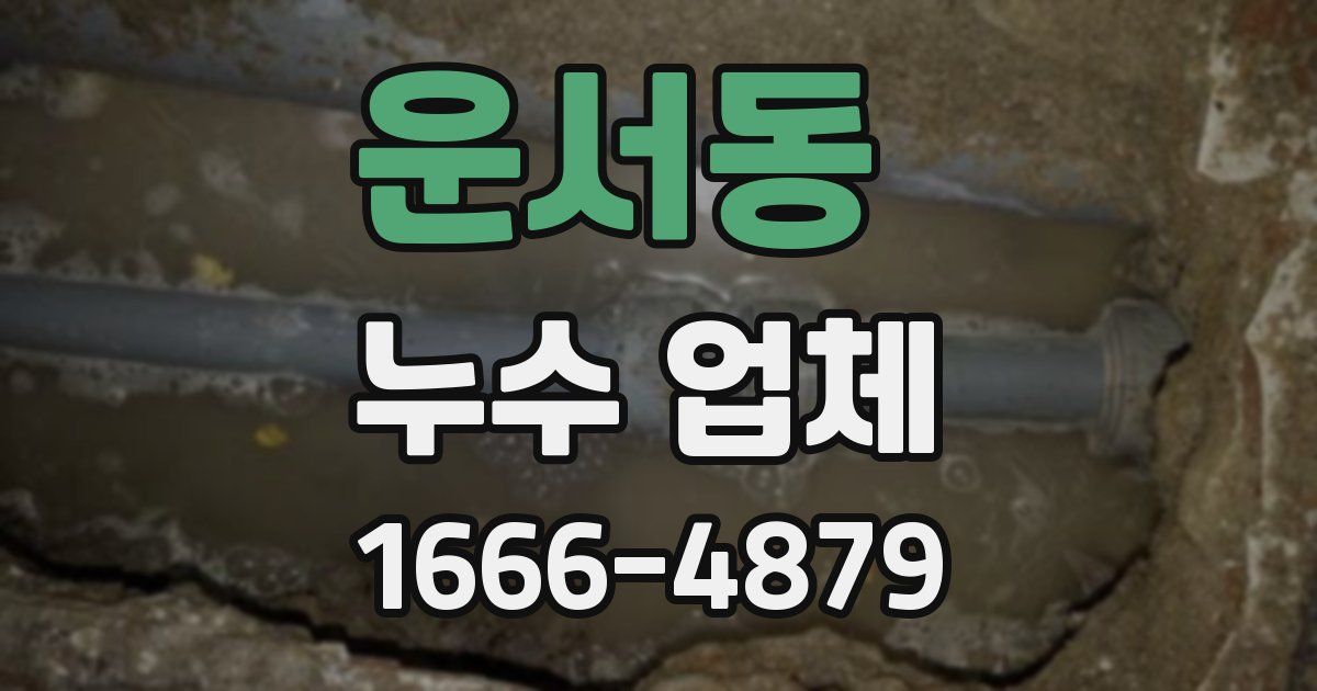 운서동 누수 업체