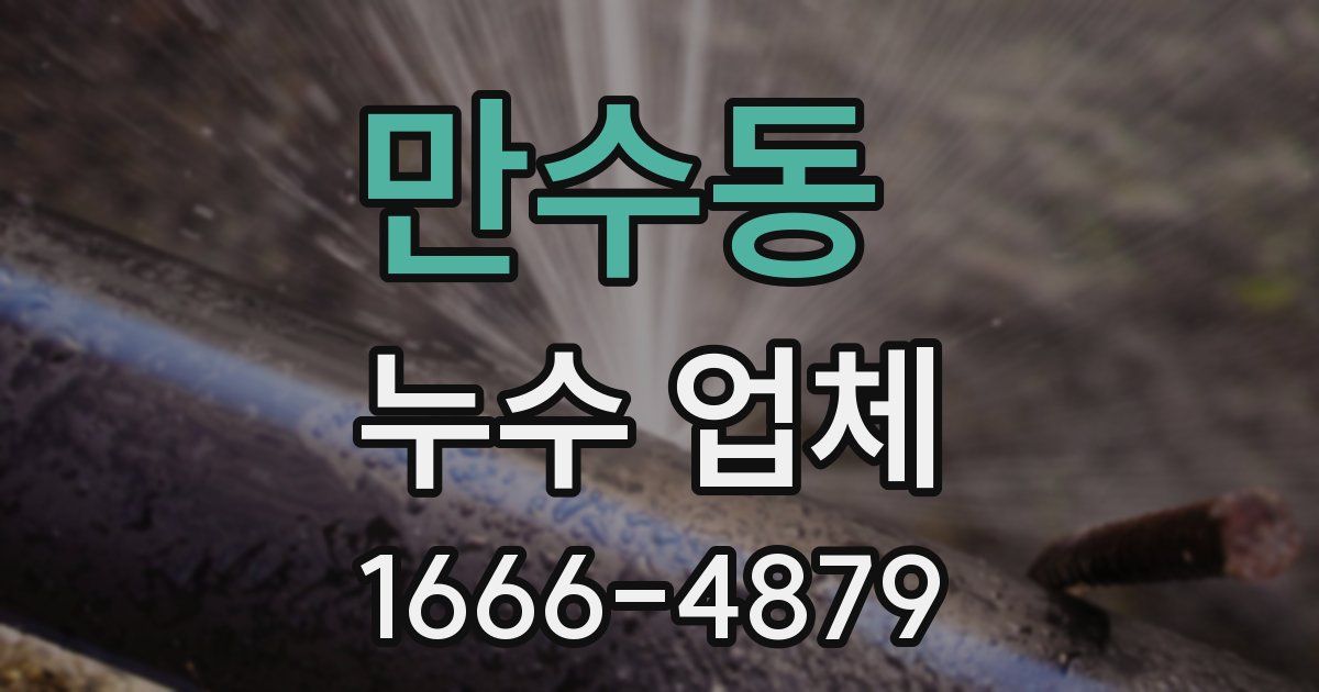 만수동 누수 업체