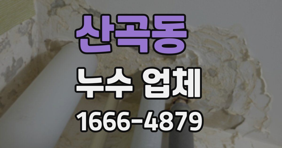 산곡동 누수 업체