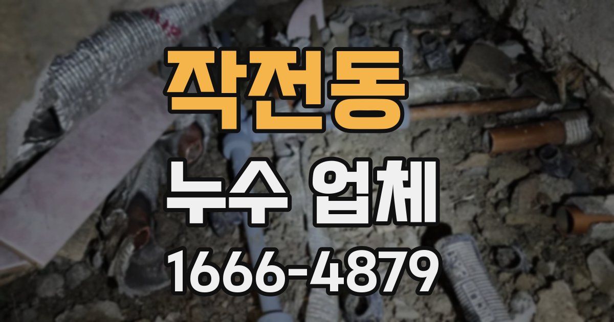 작전동 누수 업체