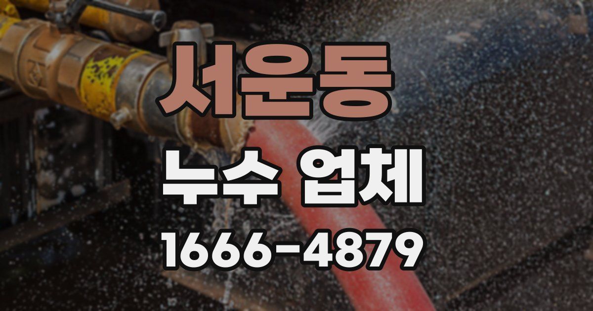 서운동 누수 업체