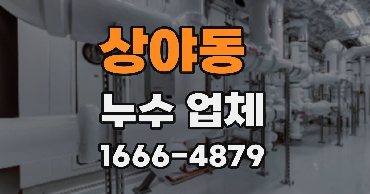 상야동 누수 업체