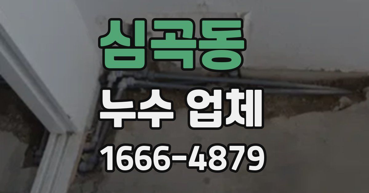 심곡동 누수 업체