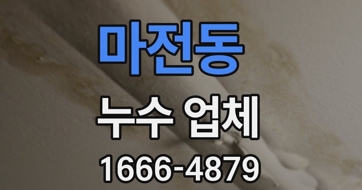 마전동 누수 업체