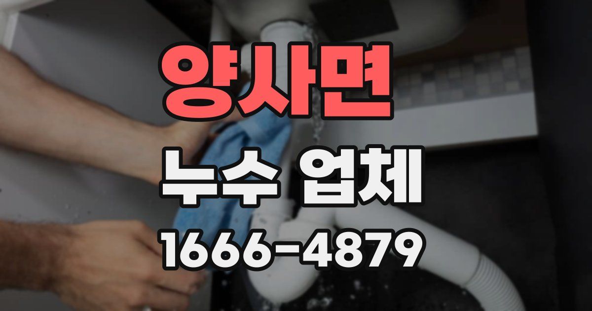 양사면 누수 업체