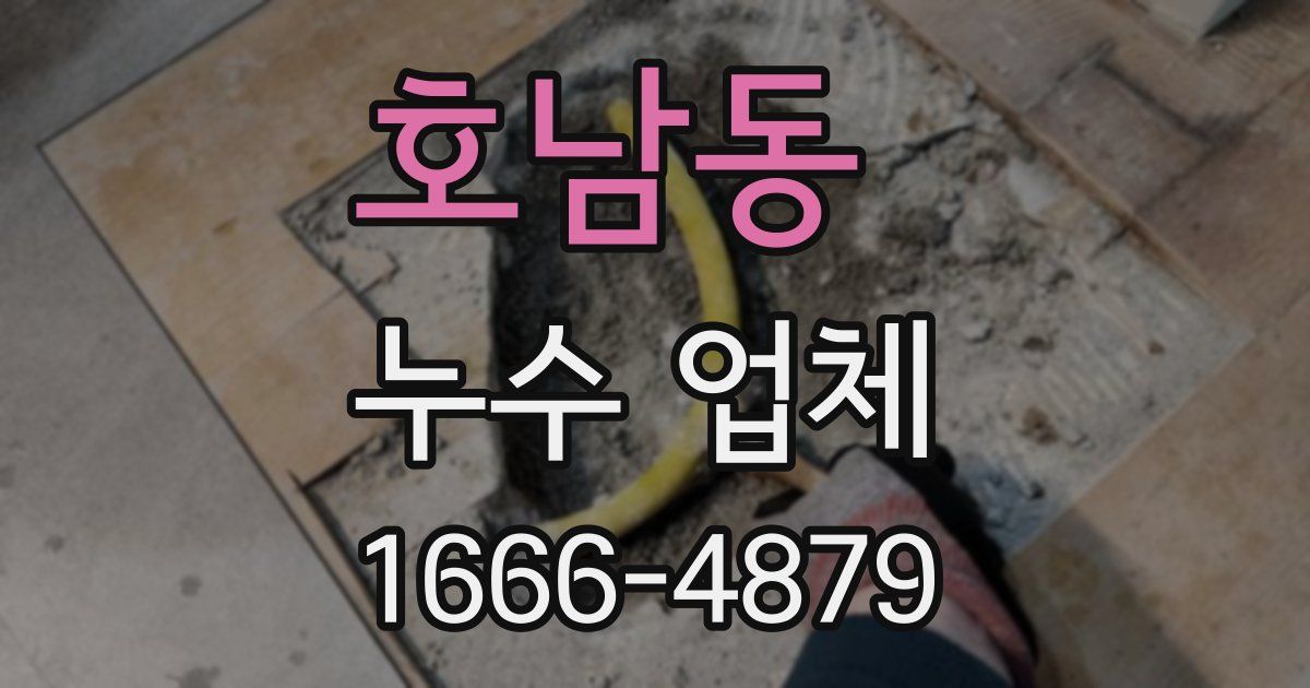 호남동 누수 업체