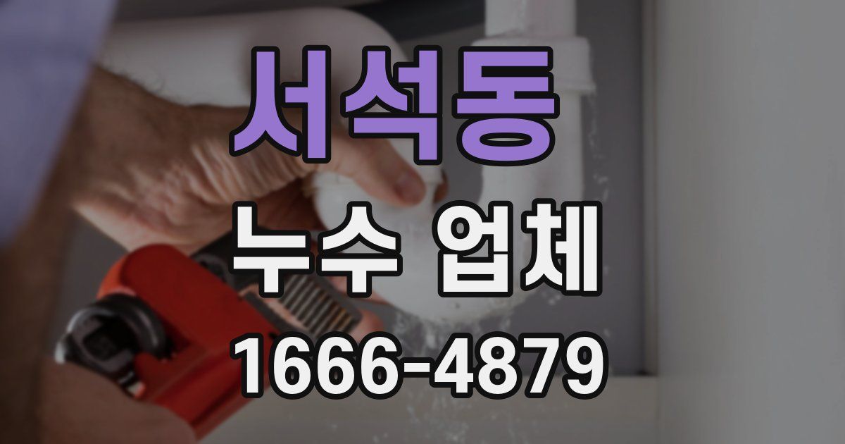 서석동 누수 업체