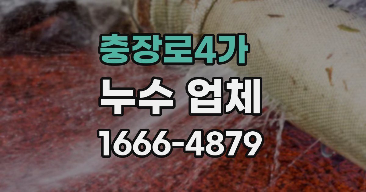 충장로4가 누수 업체