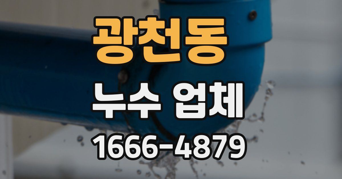 광천동 누수 업체
