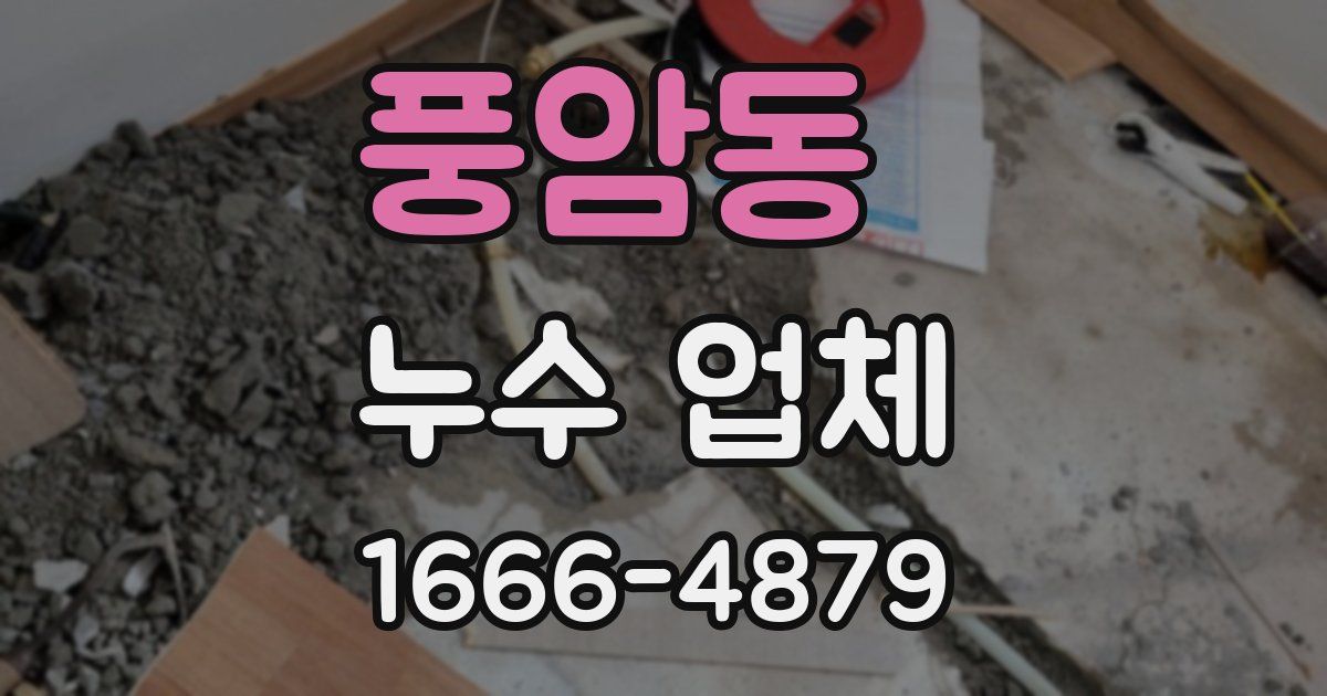 풍암동 누수 업체