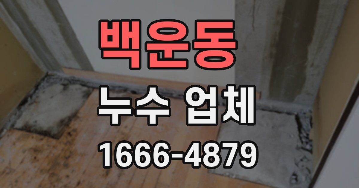 백운동 누수 업체