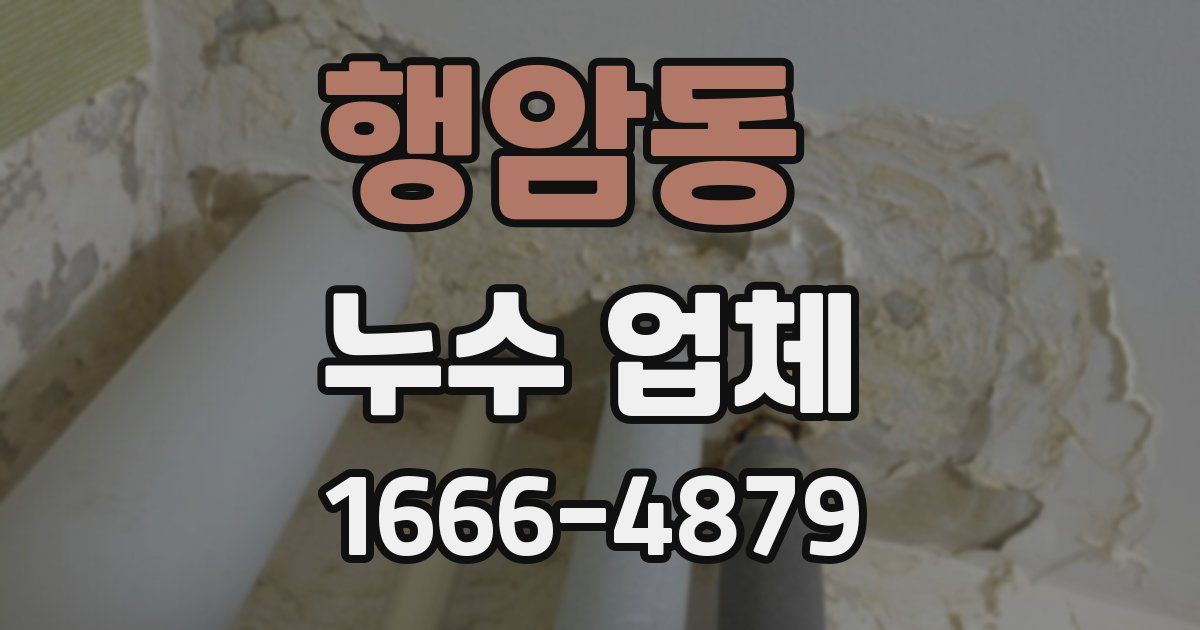 행암동 누수 업체