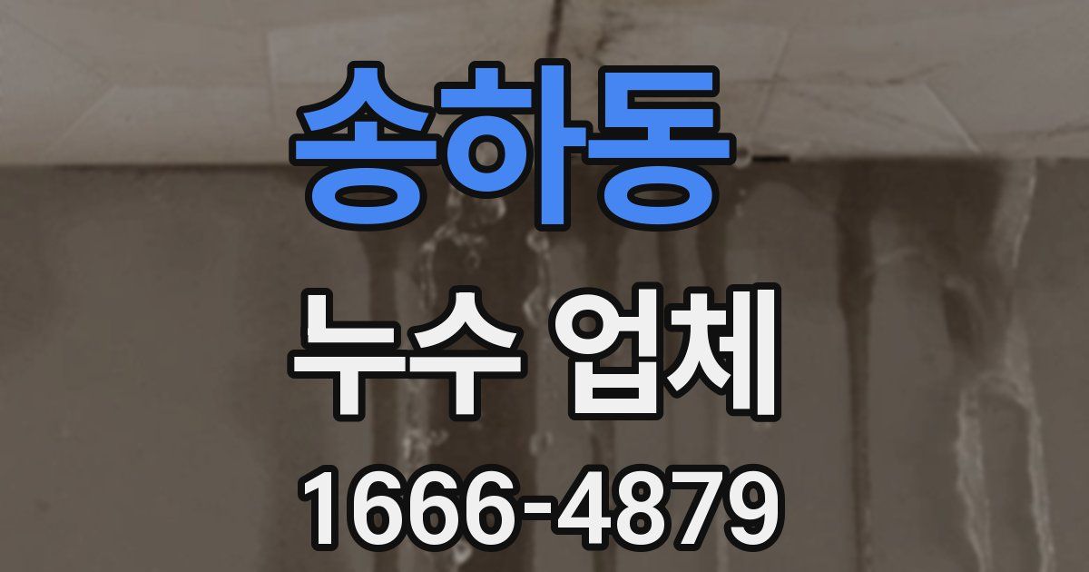 송하동 누수 업체