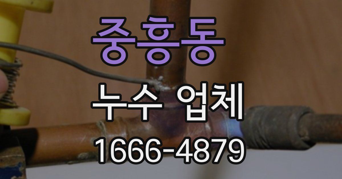 중흥동 누수 업체