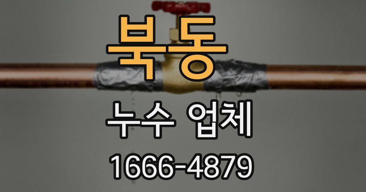 북동 누수 업체