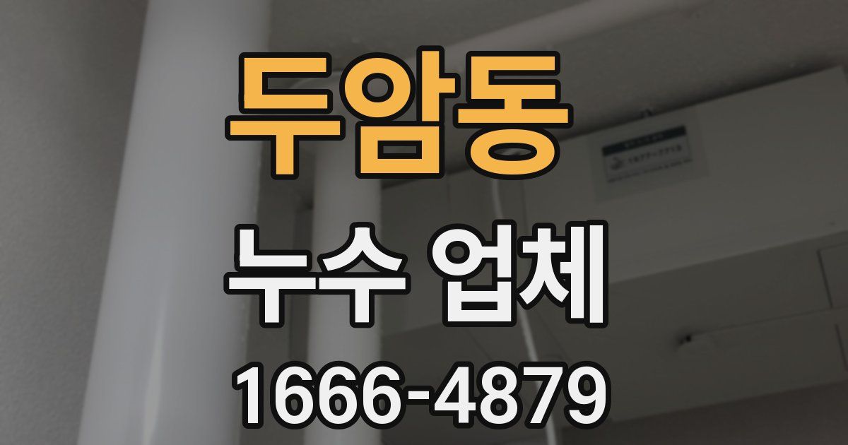 두암동 누수 업체