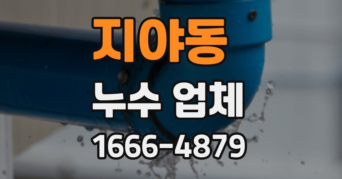지야동 누수 업체