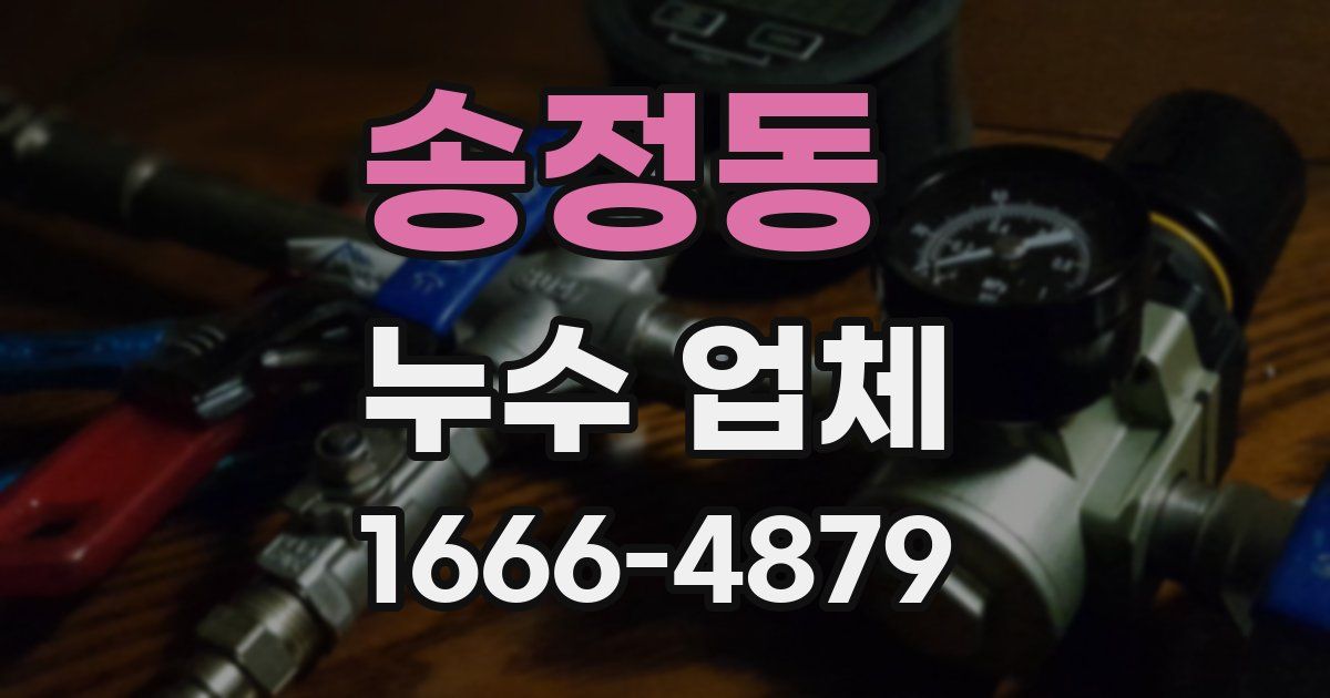송정동 누수 업체