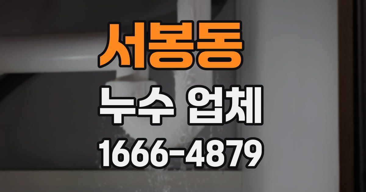 서봉동 누수 업체