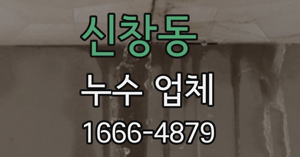 신창동 누수 업체