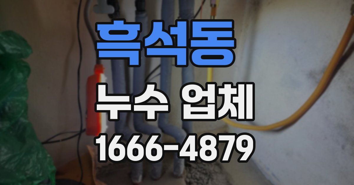 흑석동 누수 업체