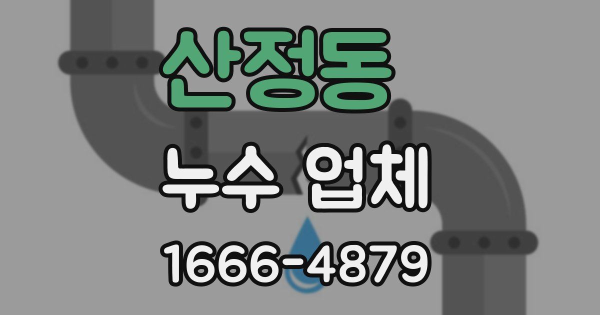 산정동 누수 업체