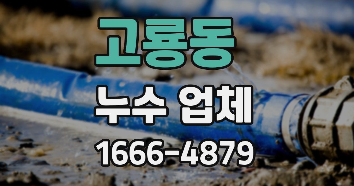 고룡동 누수 업체