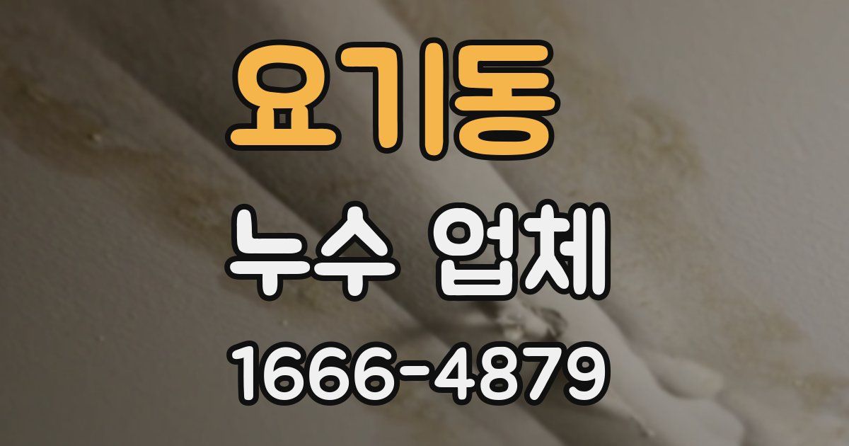 요기동 누수 업체