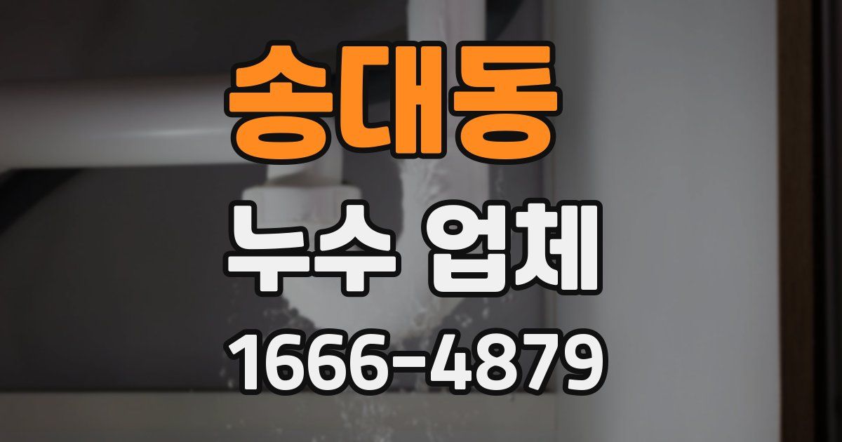 송대동 누수 업체