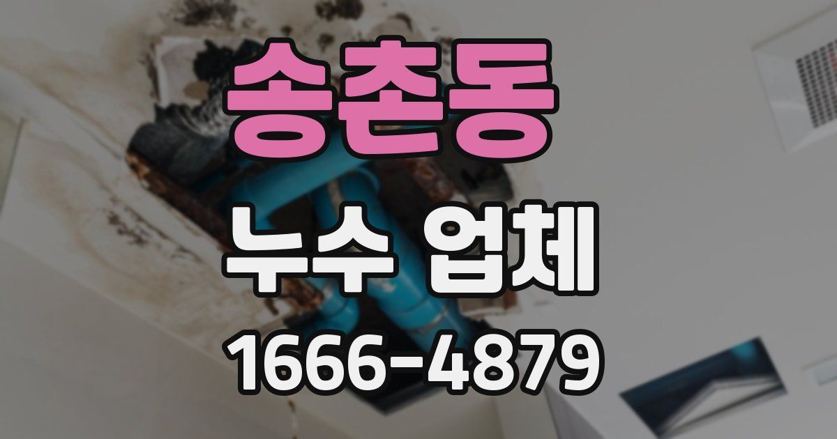 송촌동 누수 업체