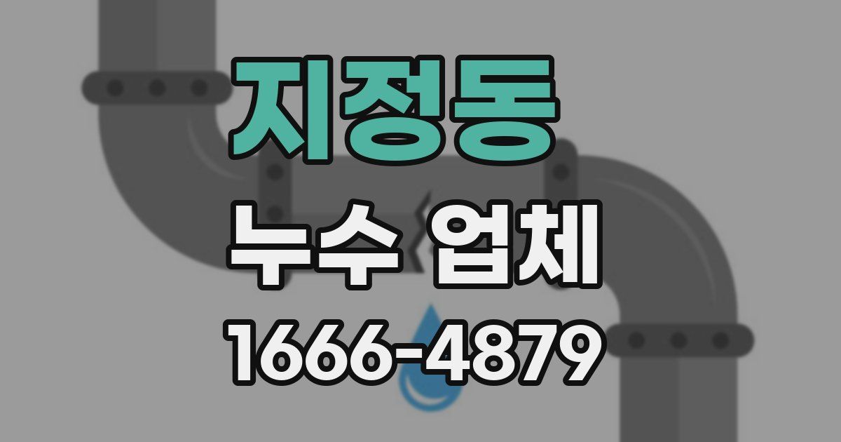 지정동 누수 업체