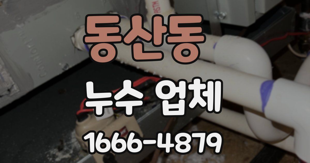 동산동 누수 업체