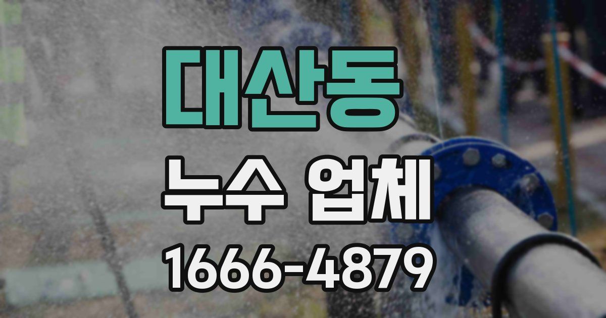 대산동 누수 업체