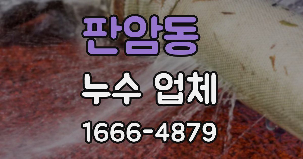 판암동 누수 업체