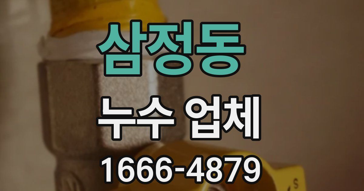 삼정동 누수 업체