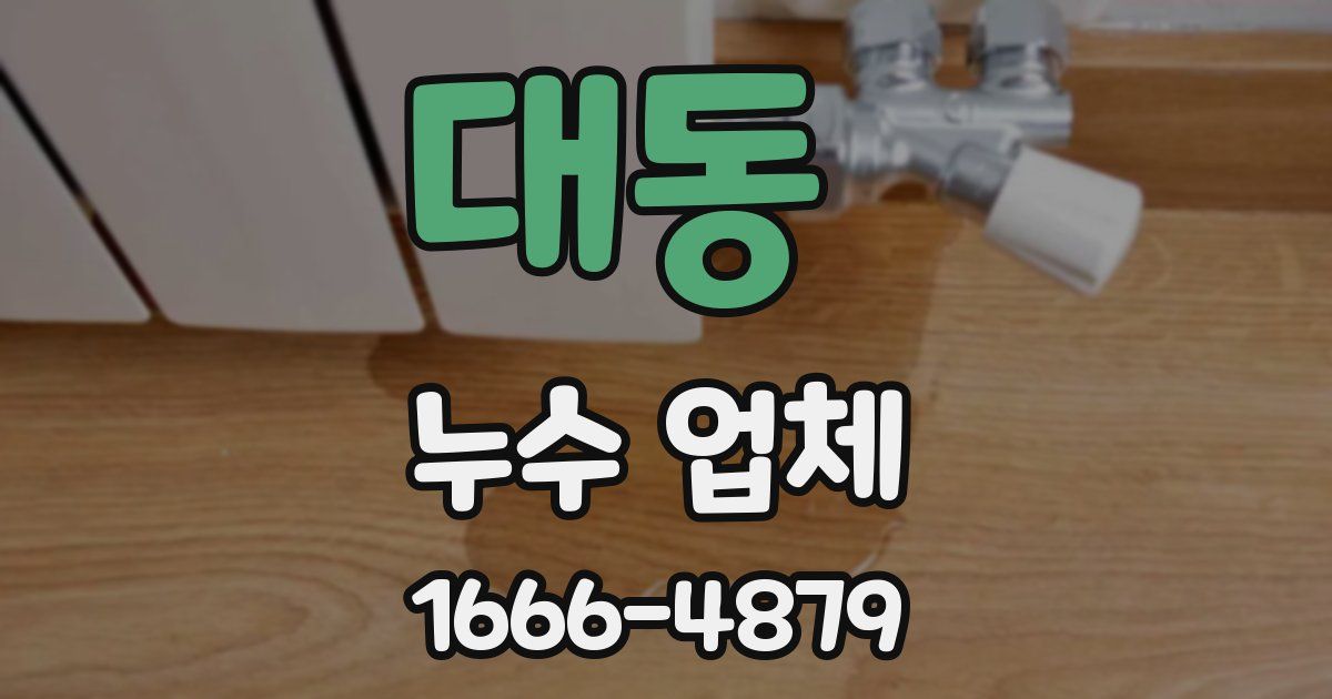 대동 누수 업체