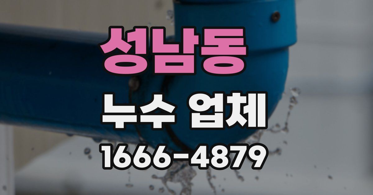 성남동 누수 업체