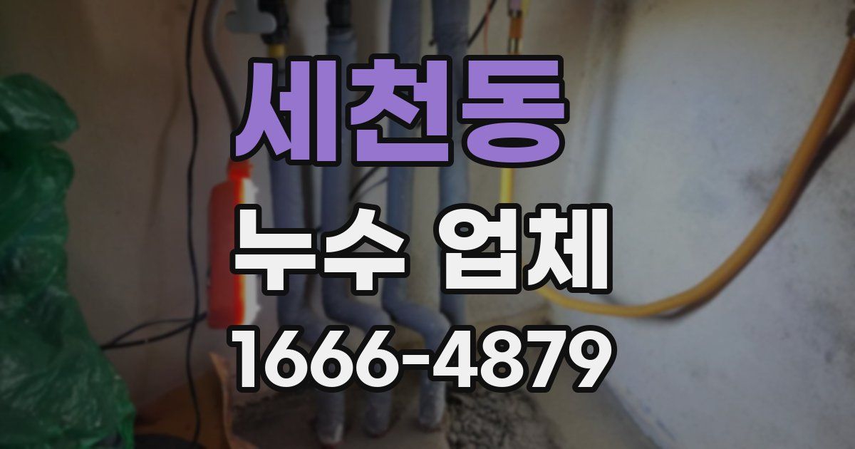 세천동 누수 업체