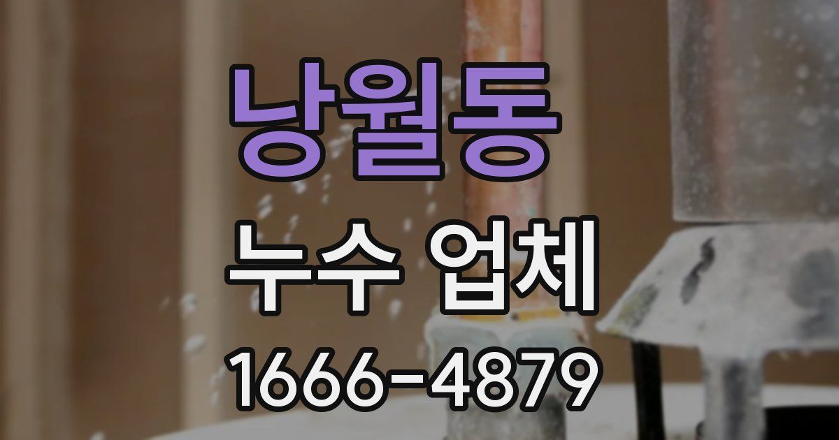 낭월동 누수 업체