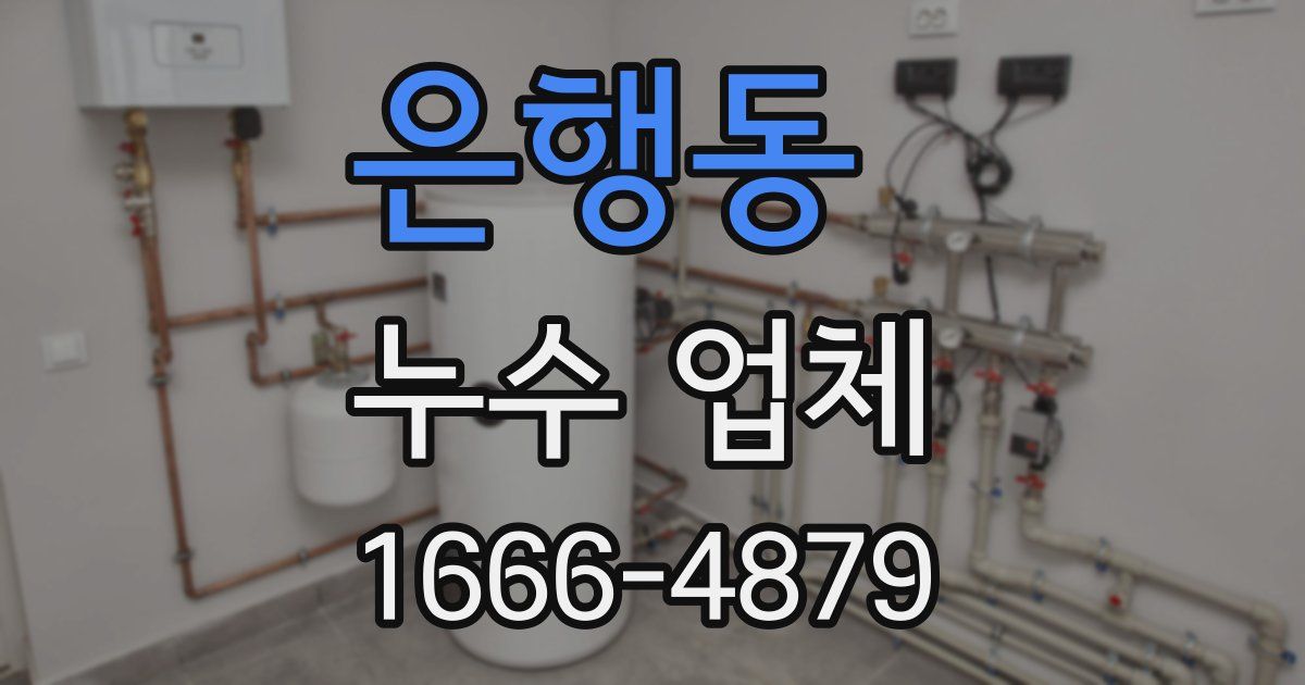 은행동 누수 업체