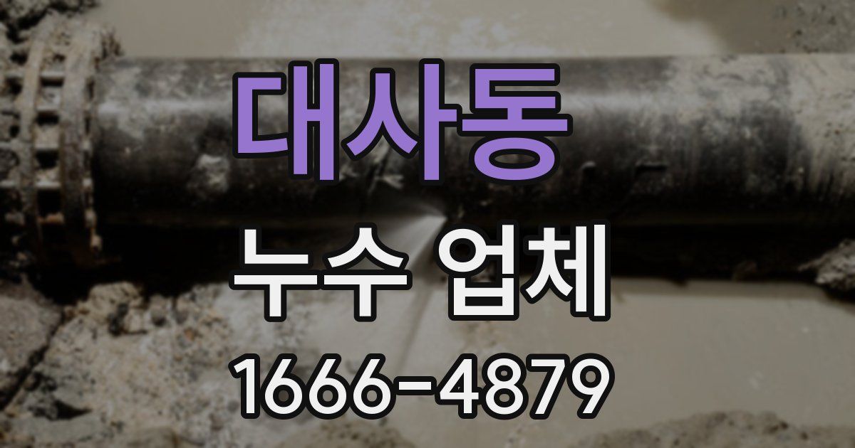 대사동 누수 업체
