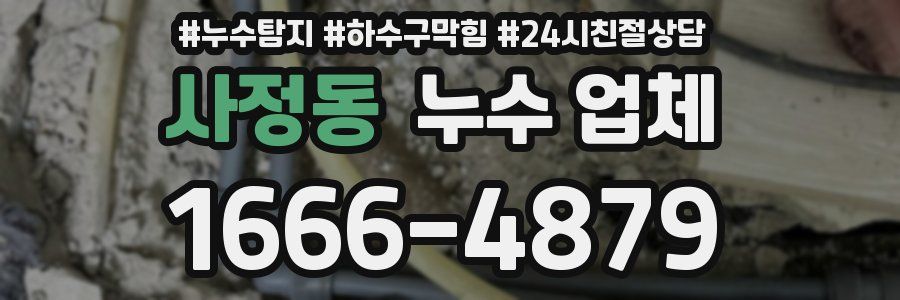 사정동 누수 업체