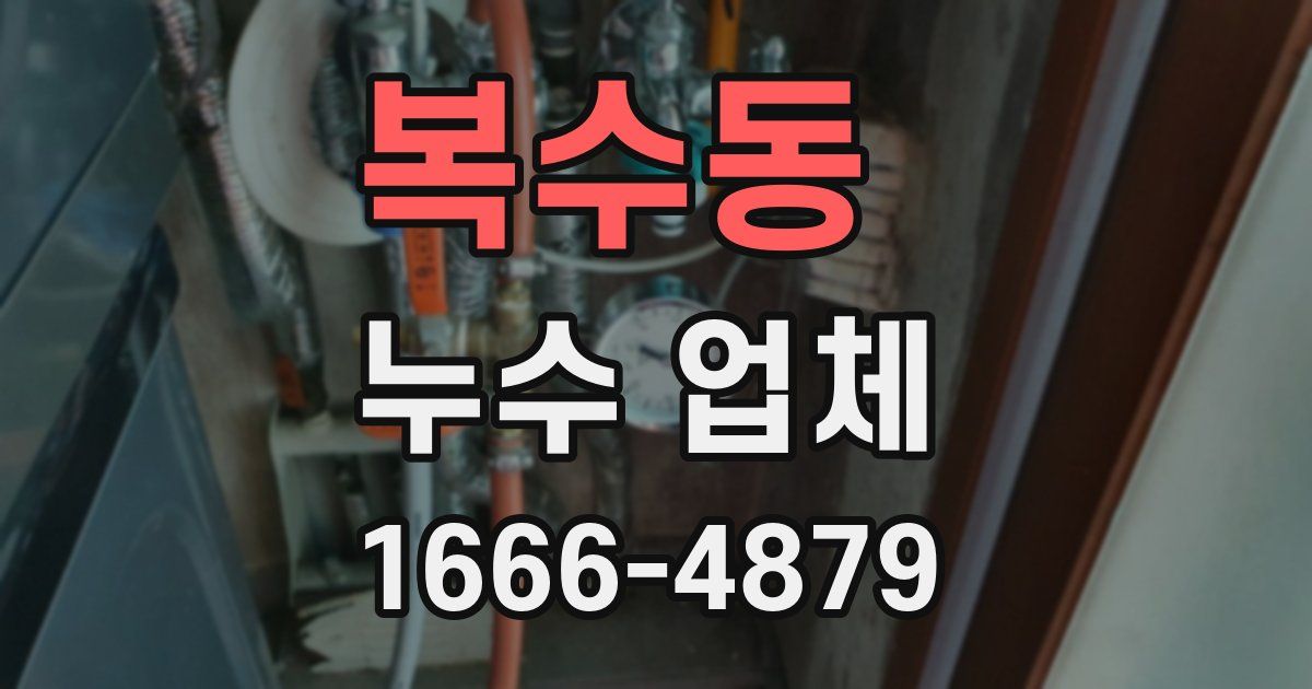 복수동 누수 업체