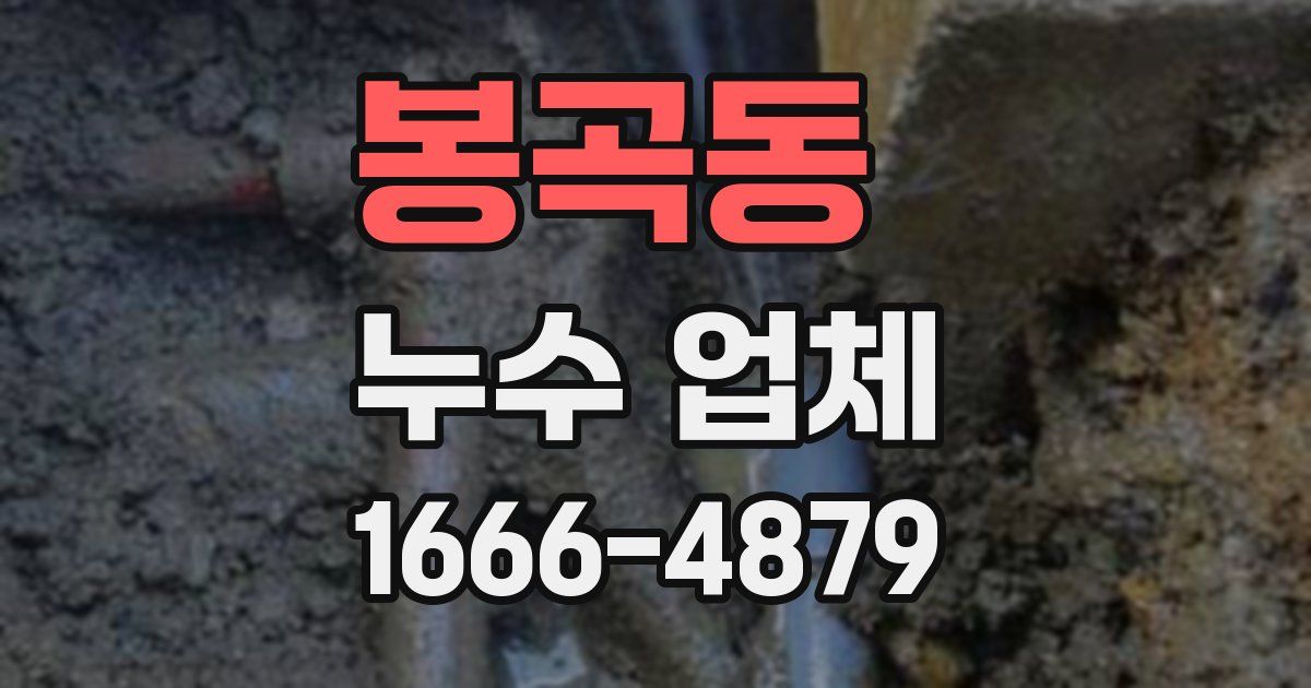 봉곡동 누수 업체