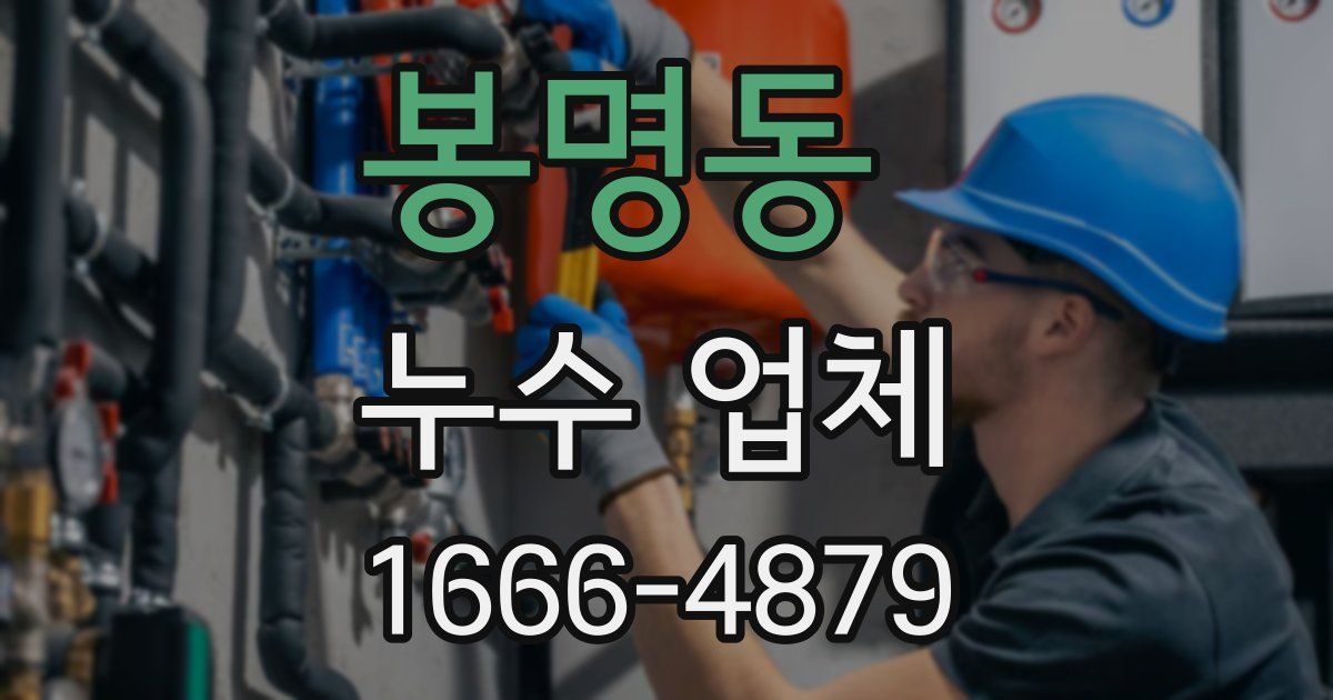 봉명동 누수 업체