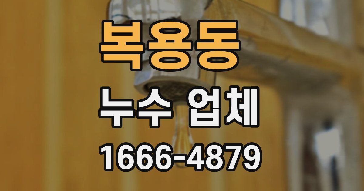 복용동 누수 업체